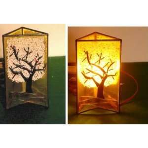 Fused glass tree lamps