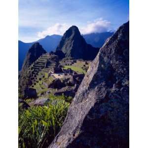 Scenic View of the Ruins of Machu Picchu in the Andes Mountains, Peru 