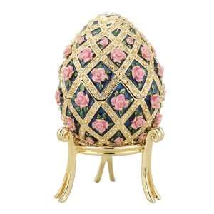  Faberge style Russian Roses Enameled Egg Collection 