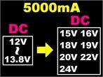 5000mA Car Power Adapter DC 15V 16V 18V 19V 20V 22V 24V  