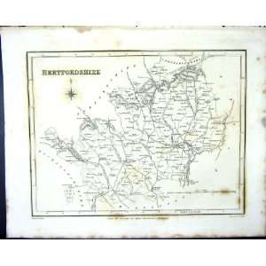   Antique Map C1850 Hertfordshire England Hertford Hemel