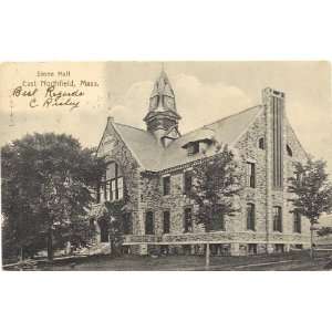   Postcard Stone Hall   East Northfield Massachusetts 