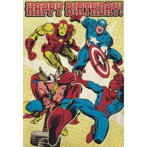  Greeting Card Birthday Marvel Superheroes Happy Birthday 