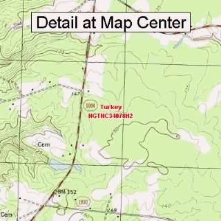 USGS Topographic Quadrangle Map   Turkey, North Carolina 