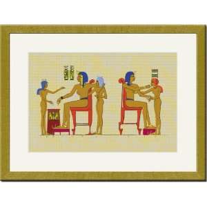   /Matted Print 17x23, Ramses III Playing at Draughts