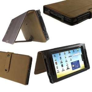  iGadgitz Brown Genuine Leather Case Cover for Archos 70 Android 