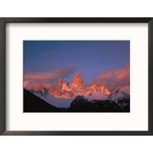  View of Cerro Fitzroy (Center) at Twilight Framed 