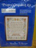 Marriage Vows crosstitch sampler kit  