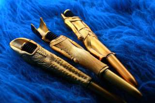 Egyptain,Collector Pen, Set Of 3, Nefertiti, Tutankhamun And Pharoah