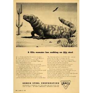   Monster Desert Lizard Zincgrip   Original Print Ad