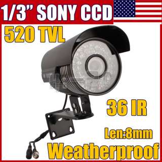 520TVL Weatherproof Surveillance Security 36IR Infared CCTV Camera Day 