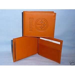    PITTSBURGH STEELERS Leather BiFold Wallet NEW tan 