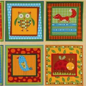  cute colourful animals squares fabric by Robert Kaufman 