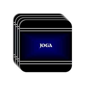 Personal Name Gift   JOGA Set of 4 Mini Mousepad Coasters (black 