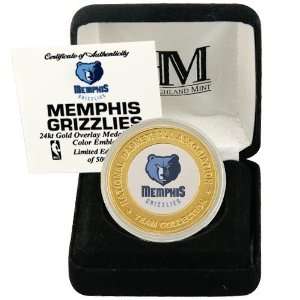  Memphis Grizzlies 24Kt Gold Team Mint Coin Sports 