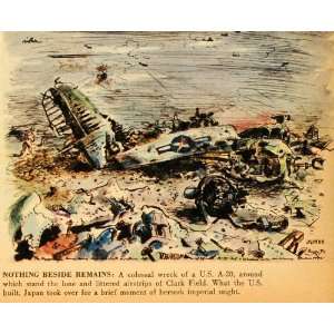  1945 Print Plane Vidar Ruin Destruction Pilot Clark Field 