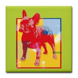 Frenchie Pop Pets Tile Coaster by   Kitchen 