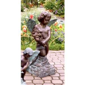  Italian Antique Replica Memorial Angel Lost Wax Bronze 