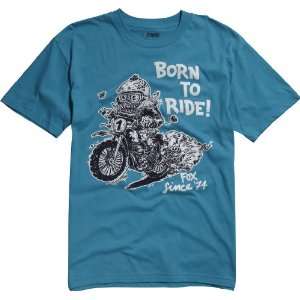  FOX CASUALS BORN TO RIDE SHORT SLEEVE T SHIRT TURQUOISE 