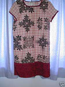 Palaka Quilt Country style Ladies M Dress Leinaala Red  