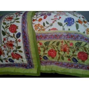  Palampore Full/Queen Hand Crafted Printed Quilt from India 
