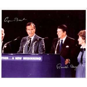 President Ronald Reagan and Vice President George H. Bush Hand Signed 