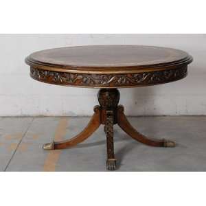  Venetian Style Dining Table with Inlay Top 50 Dia. Solid 