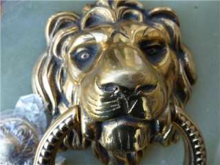  brass lion head door knocker from an estate in Broad Run, Virginia 