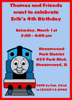 Set of 5 Thomas the Train Birthday Invitations  