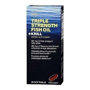  GNC Triple Strength Fish Oil Plus Krill 60 Soft Gels 