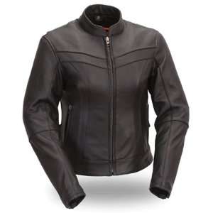 First Manufacturing Womens Stylish Scooter Jacket (Black, XX Large)