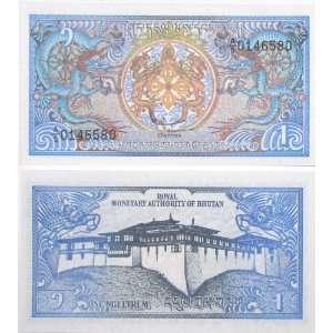  Bhutan One Ngultrum Note 