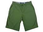 New Mens Tommy Hilfiger Washed Olive Green Cotton Flat Front Chino 