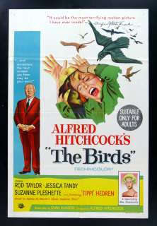 THE BIRDS * AUS ORIG MOVIE POSTER 1963 ALFRED HITCHCOCK  