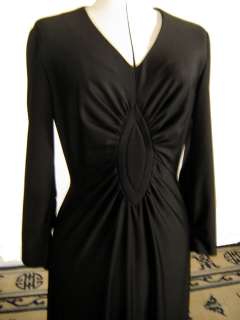 Vintage 70s ALFRED WERBER Black Evening Dress  