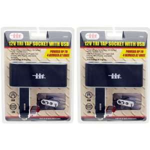  12v TRI TAP Socket with USB Set of 2