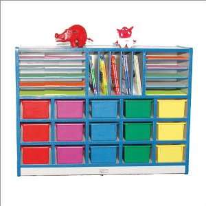15 Tray Single Sided Cubbie with Letter Slots and Trays by Mahar 