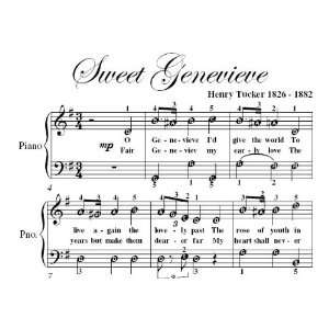 Sweet Genevieve Henry Tucker Easy Piano Sheet Music Henry Tucker 