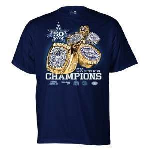  Dallas Cowboys Youth 50th Rings Tee   XLarge Sports 