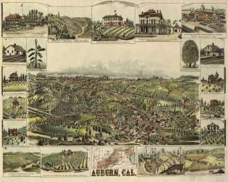 Post 1887 AUBURN Placer County CA California Card Map  