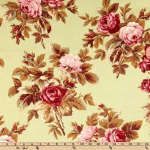 44 Wide Roses De Noel Large Rose Bouquet Green Fabric By 