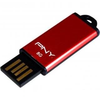PNY Micro Slide Attache 8 GB USB 2.0 Flash Drive P FDU8 GBSL EF/RED 
