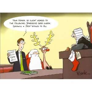  Santa & Rudolph in Court   100 Cards