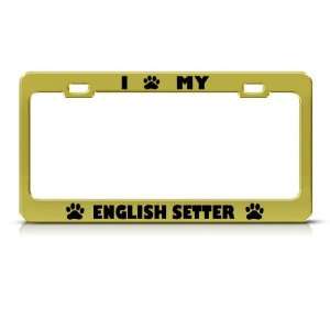 English Setter Dog Animal Metal license plate frame Tag Holder
