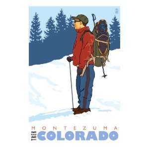  Snow Hiker, Montezuma, Colorado Giclee Poster Print, 24x32 