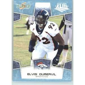 Super Bowl XLIII GLOSSY # 96 Elvis Dumervil   Denver Broncos   (Serial 
