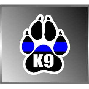  K9 Canine Police Dogs Paw Design Blue Ribbon Vinyl Decal 