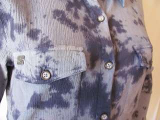 New ROXY Madras Casual Button Down L/S Shirt Top Medium  