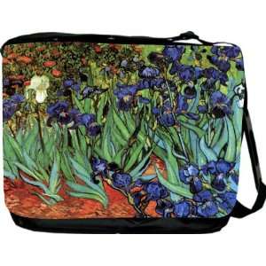  Van Gogh Art Irises Messenger Bag   Book Bag   School Bag 