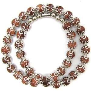  10mm goldstone round silver plated necklace 18
